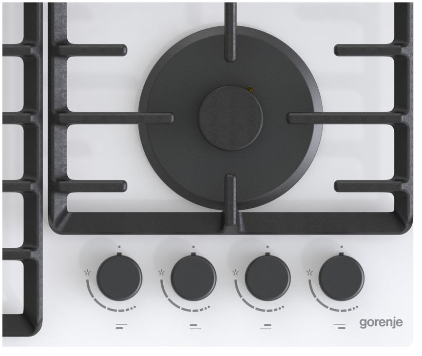 Газовая варочная панель Gorenje GT642AXW 60 см, 4 конфорки электроподжиг газконтроль, белый фото 6