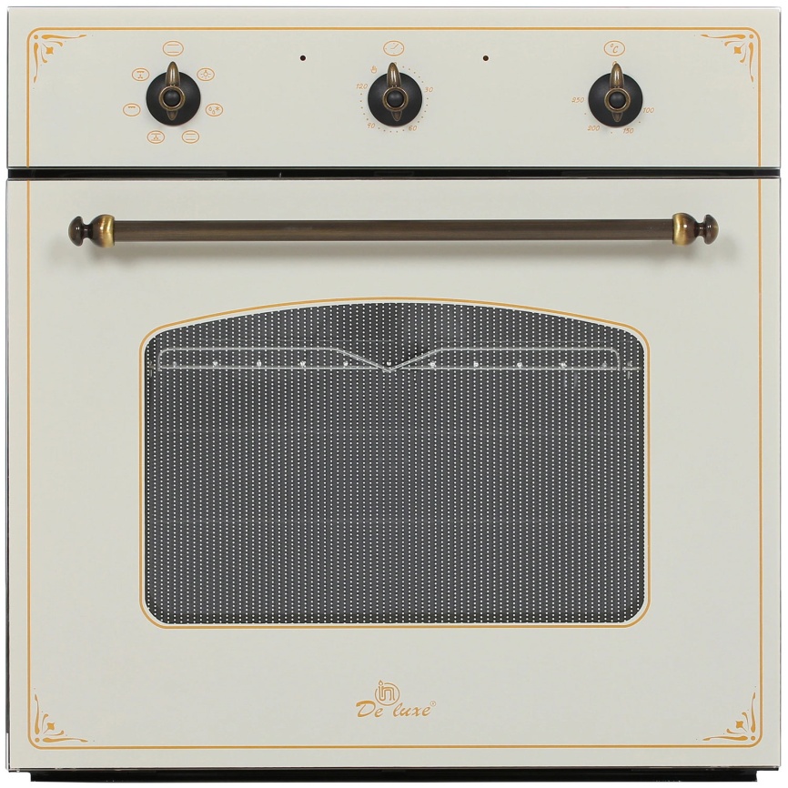 Электрический духовой шкаф De luxe 6006.03 эшв - 037 59 см, 58 л гриль конвекция, топленое молоко фото 1