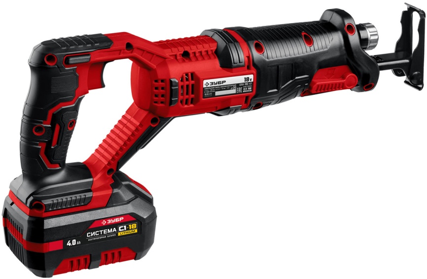 Пила сабельная Зубр СПЛ-185-41 18В, 1 АКБ (4Ач), в коробке фото 2