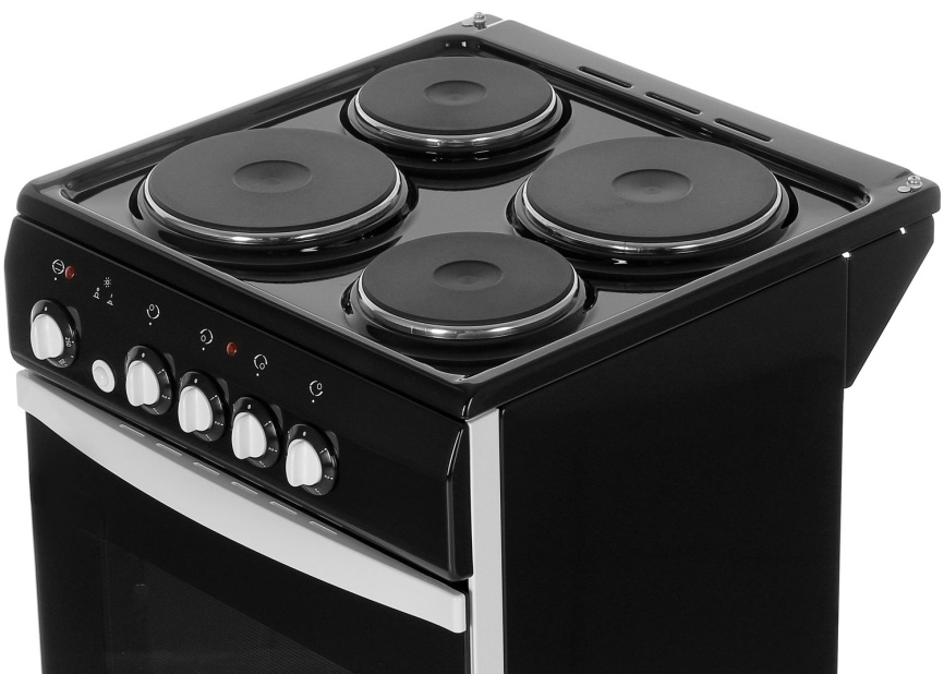 Электроплита De luxe 5004.12 э (без щитка и крышки) 50 см, 4 конфорки, черный фото 9