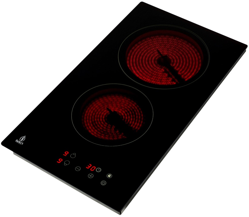 Электрическая варочная панель Jacky's JH MB33 29 см, 2 конфорки стеклокерамика, черный фото 5