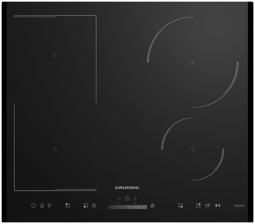 Электрическая варочная панель Grundig GIEI624470PF 58 см, 4 конфорки стеклокерамика, черный фото 1