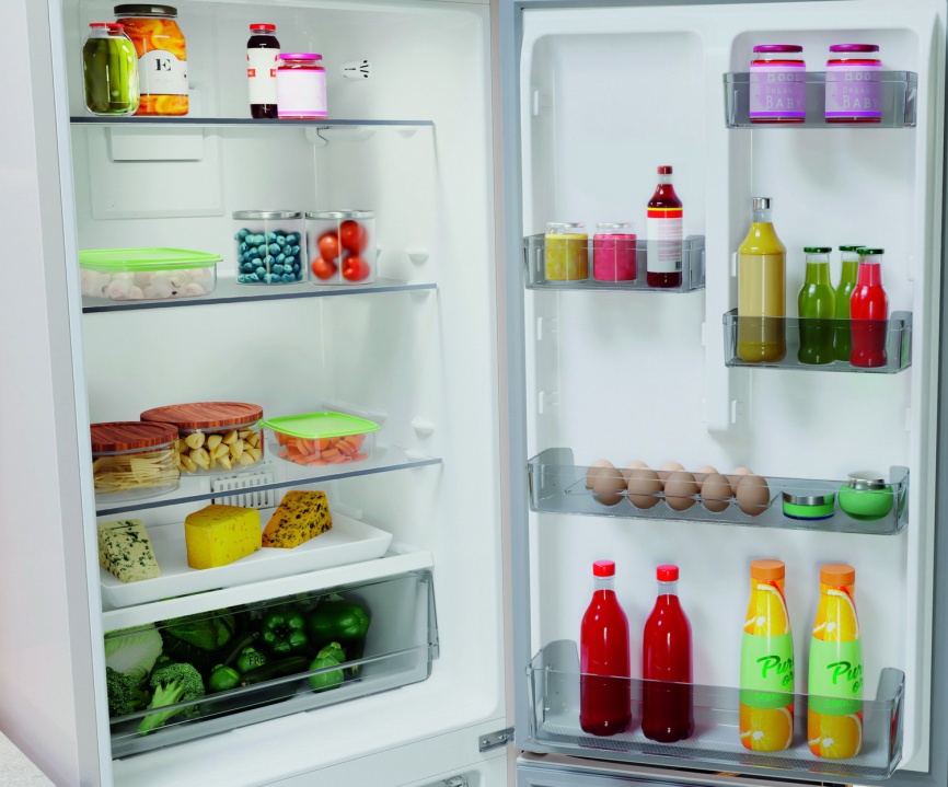 Двухкамерный холодильник Hotpoint HT 5180 AB No frost, бежевый фото 5