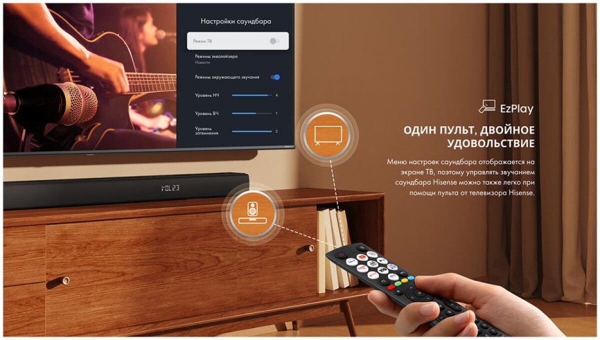Саундбар Hisense Система домашнего кинотеатра Hisense HS5100 Dolby Audio, 540 Вт, черный фото 17