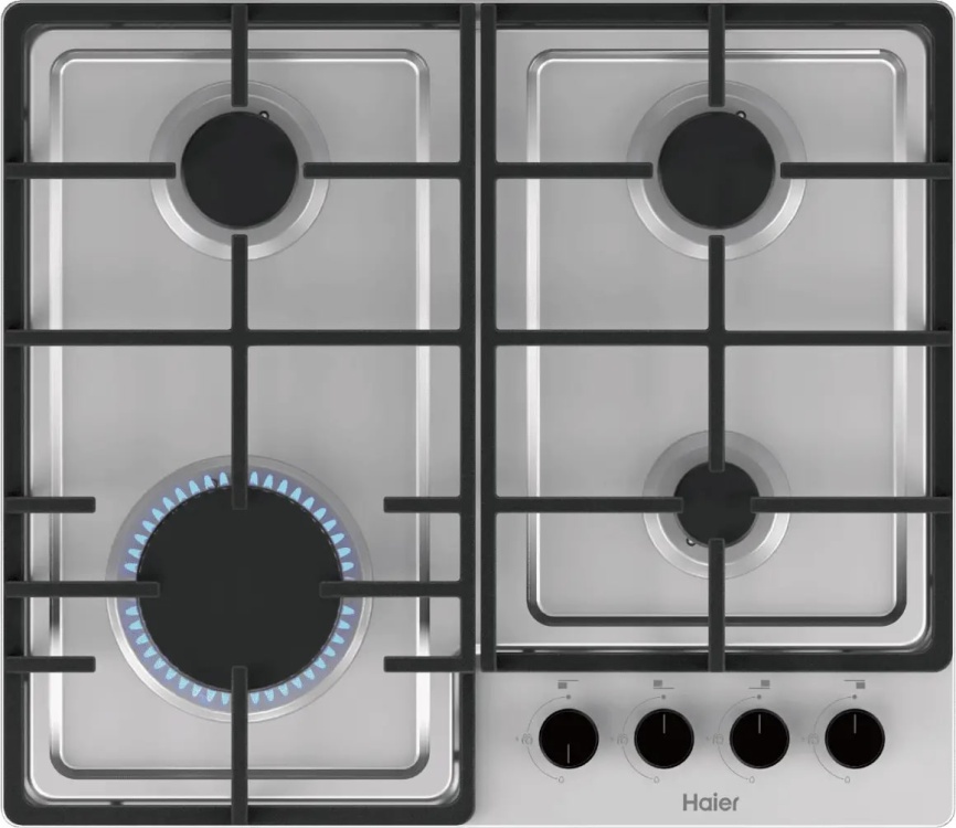 Газовая варочная панель Haier Газовая варочная панель Haier HHQ-M64CX  4 конфорки, серебристый фото 2