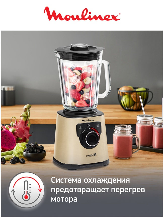 Блендер стационарный Moulinex Perfect Mix+ LM871A10, песочный/черный фото 9