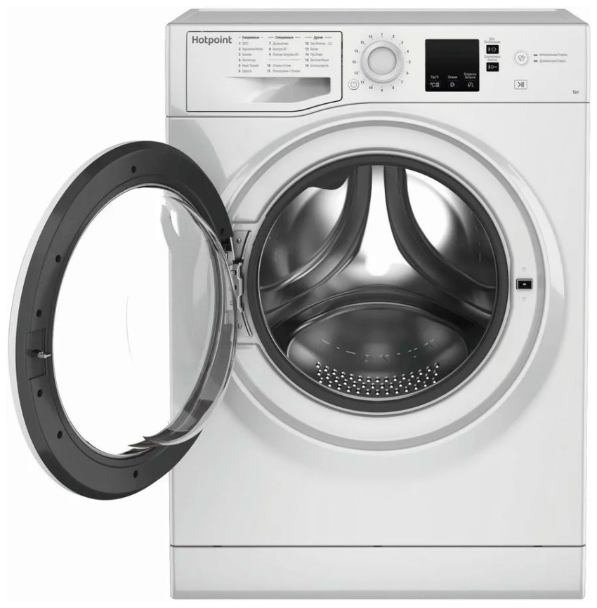 Супер узкая стиральная машина Hotpoint NUS 5015 H RU (869991644540) автомат 5 кг, белый фото 2