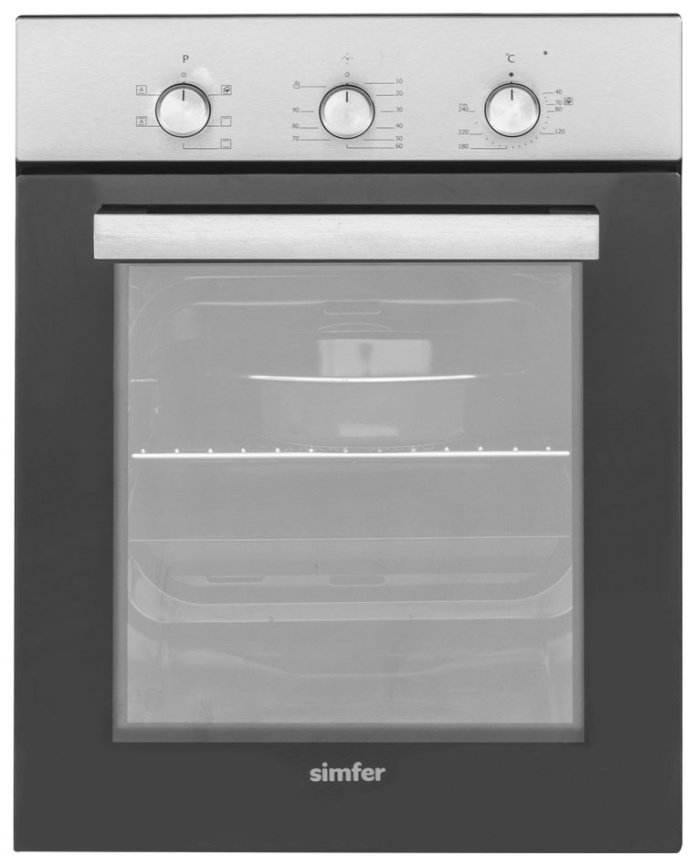 Электрический духовой шкаф Simfer B4EM16016 45 см, 49 л, гриль и конвекция, черный фото 1
