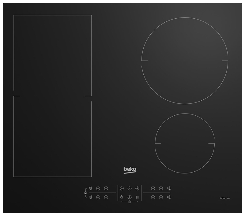 Электрическая варочная панель Beko HII 64200 FMT 58 см, 4 конфорки стеклокерамика, черный фото 1