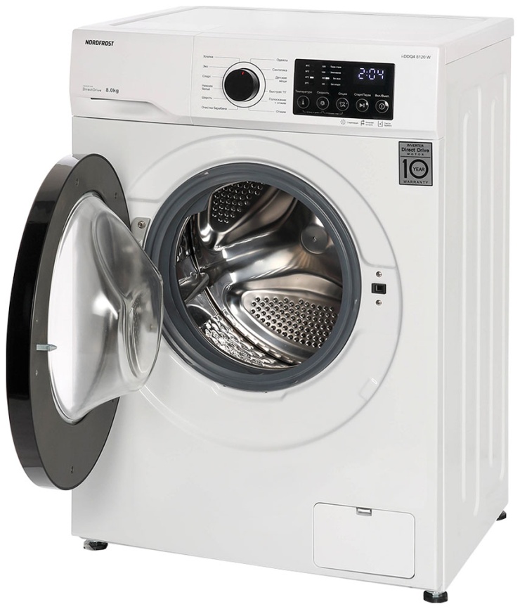 Стиральная машина NordFrost i-DDQ4 8120 W 8 кг, белый фото 4