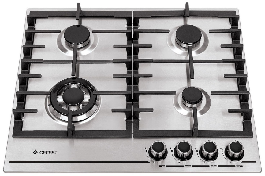 Газовая варочная панель Gefest ПВГ 1214-01 К5 60 см, 4 конфорки электроподжиг газконтроль, серебристый фото 2