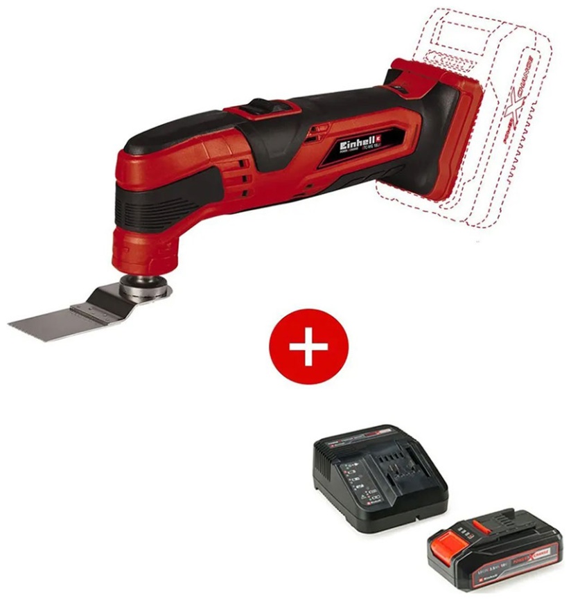 Мультитул реноватор аккумуляторный Einhell PXC TC-MG, PXC 2.5 Ач, 18 В + ЗУ 3А (4465170SET) фото 1