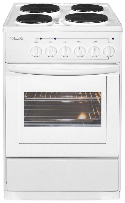 Электроплита Лысьва ЭП 411 СТ 50 см, 4 конфорки, белый фото 1