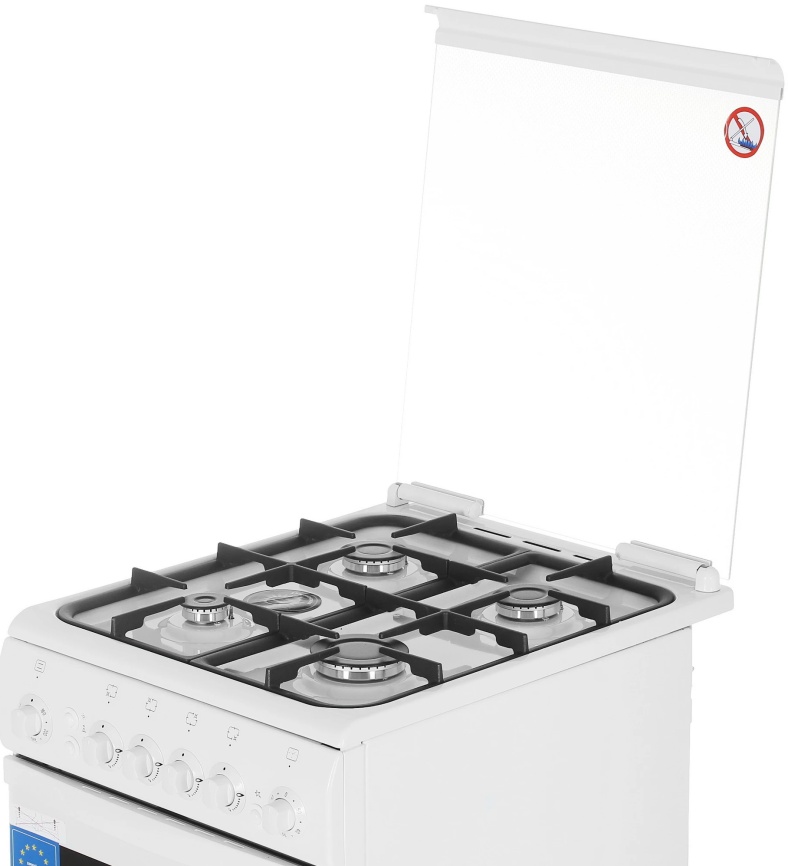 Газовая плита De luxe 506040.11 г 50 см, 54 л, 4 конфорки, белый фото 8