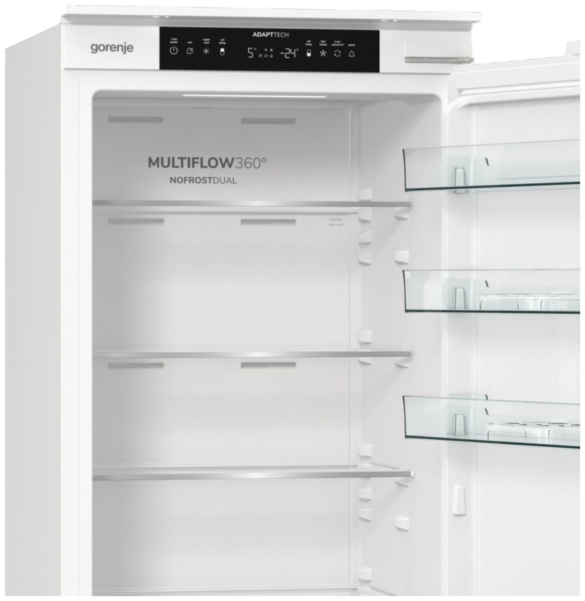Встраиваемый двухкамерный холодильник Gorenje NRKI519141 No frost, белый фото 9