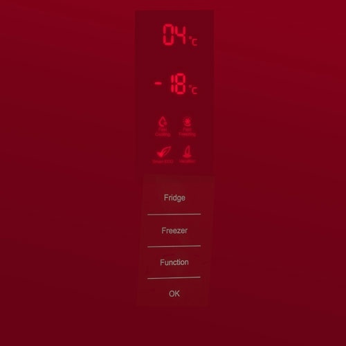 Двухкамерный холодильник Maunfeld MFF200NFR Inverter No frost, красный фото 2