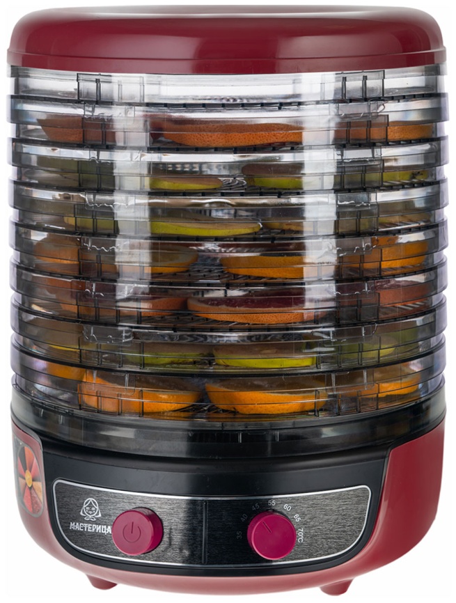 Сушилка для овощей 3 в 1 Мастерица с функциями приготовления йогурта и десертов EFD-2000, вишнево-черный фото 1