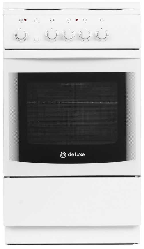 Электроплита De luxe 5004.13э кр 50 см, 4 конфорки, белый фото 1