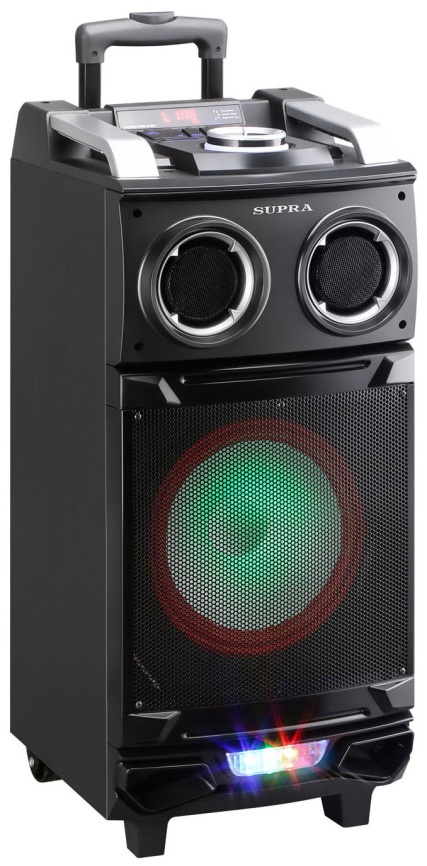 Мидисистема Supra SMB-880 с аккумулятором, подсветка 3 цветная, черный фото 1