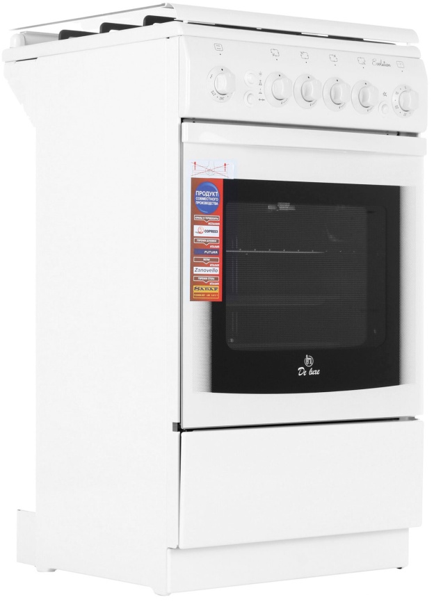 Газовая плита De luxe 5040.31 г 50 см, 43 л, 4 конфорки, белый фото 5