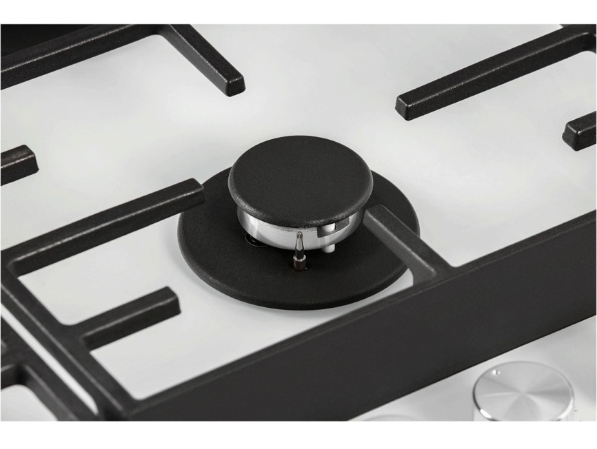Газовая варочная панель Hiberg VM 9155 W 87 см, 5 конфорок, белый фото 11