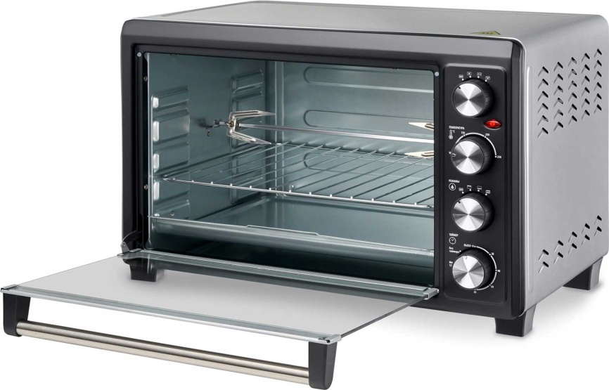 Мини-печь Hyundai MIO-HY076 45 л., 2000 Вт, серебристый/черный фото 3