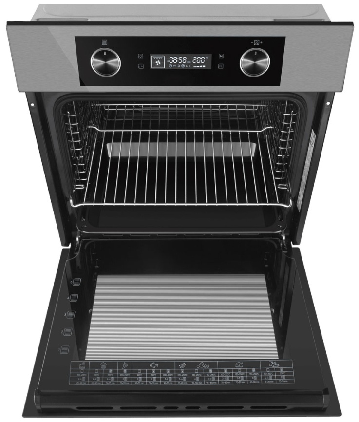 Электрический духовой шкаф Maunfeld AEOH60102S 59 см, 60 л гриль конвекция, серебристый фото 2