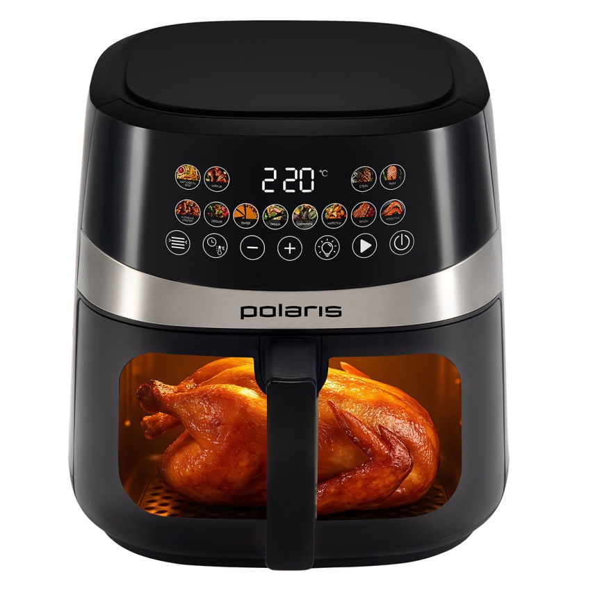 Аэрогриль Polaris PAF 8005W, WIFI, IQ Home, черный фото 1