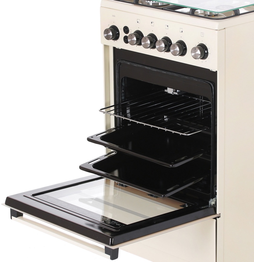 Газовая плита De luxe 5040.40г(кр) ЧР-013 50 см, 43 л, 4 конфорки, слоновая кость фото 11