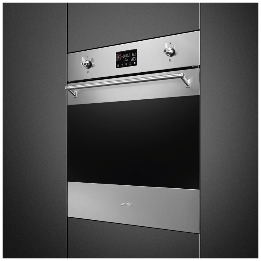 Электрический духовой шкаф Smeg SOP6302TX 59 см, 68 л гриль конвекция, серебристый фото 7