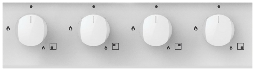 Газовая варочная панель Candy CHW 6 BR WW 59 см, 4 конфорки электроподжиг газконтроль, белый фото 2