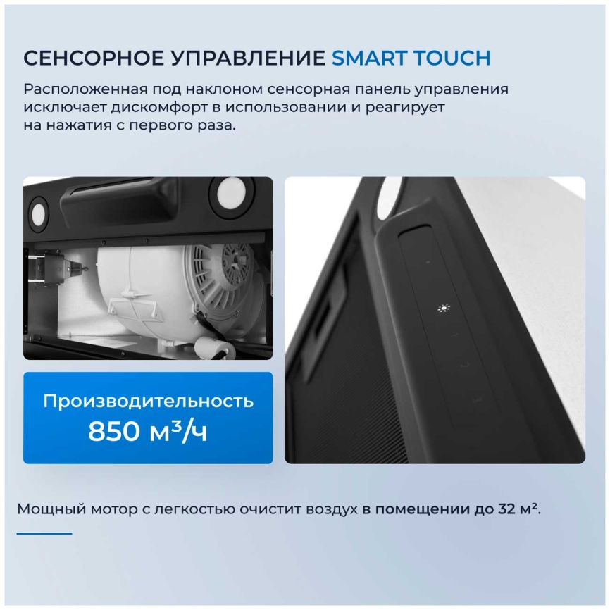 Вытяжка Zugel ZHI523B черная фото 3