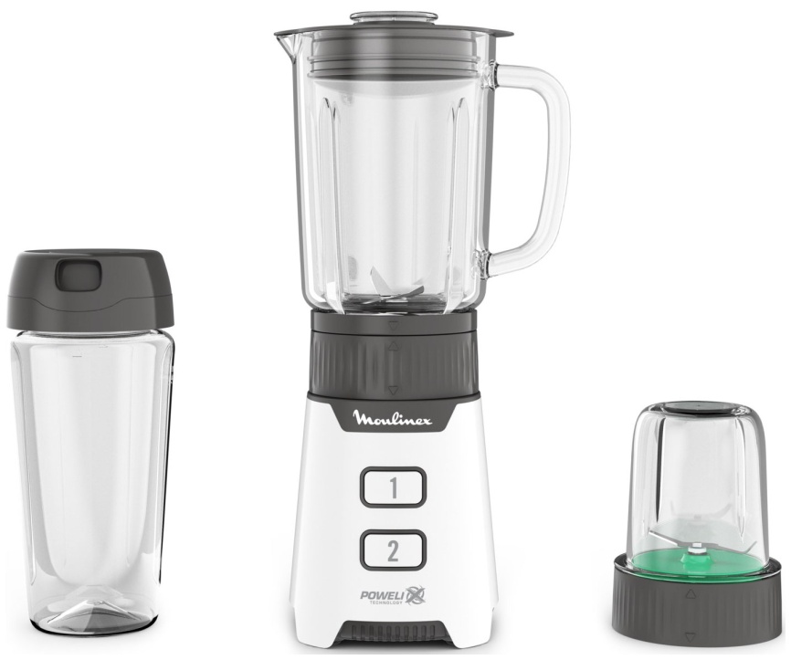 Блендер стационарный Moulinex Minimix Glass LM16L110, белый фото 1