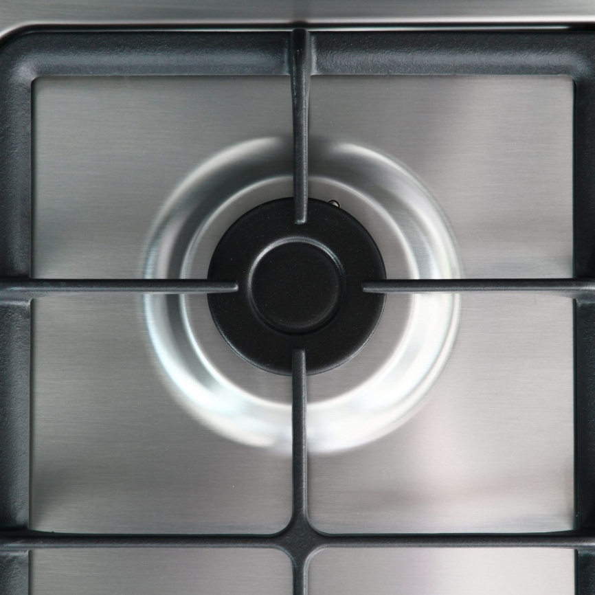 Газовая варочная панель De luxe 5840.00 гмв - 052ЧР 58 см, 4 конфорки электроподжиг газконтроль, серебристый фото 3