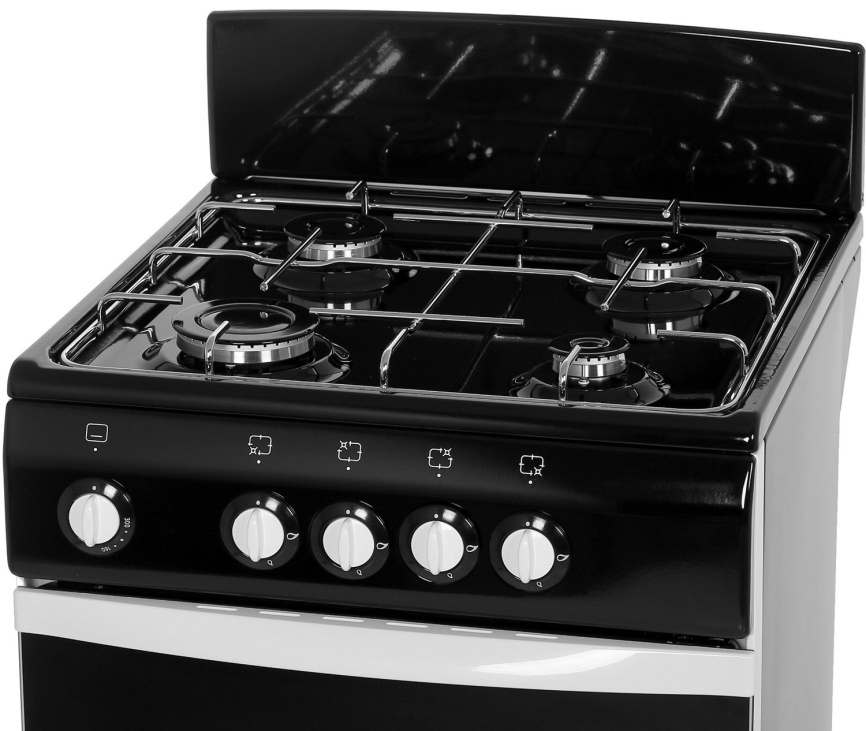 Газовая плита De luxe 5040.38 г 50 см, 43 л, 4 конфорки, черный фото 7