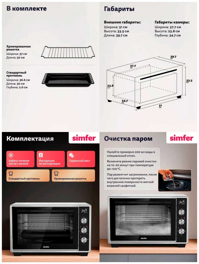 Мини-печь Simfer M30W03, белый фото 10