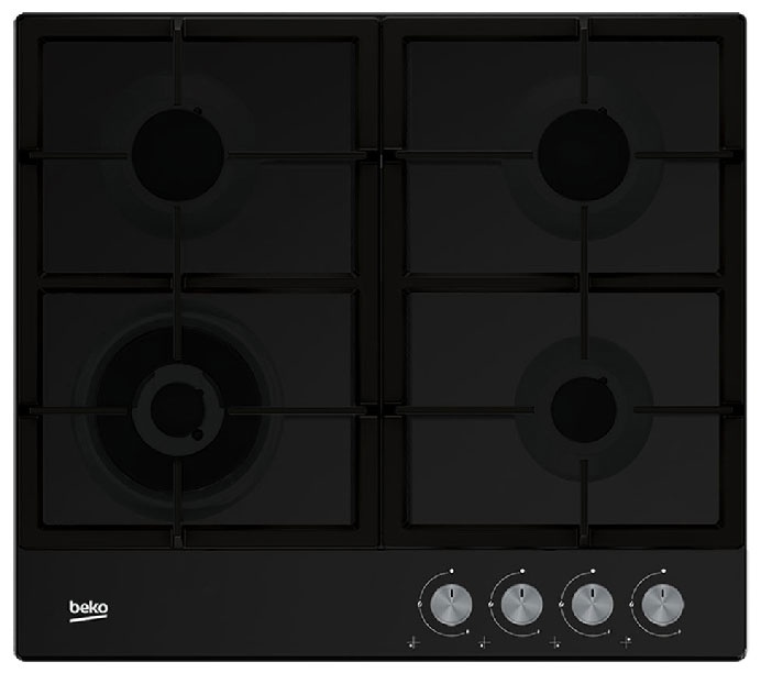 Газовая варочная панель Beko HIAW64225SB 58 см, 4 конфорки электроподжиг газконтроль, черный фото 1