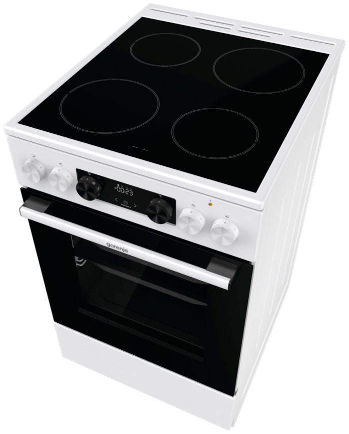 Электроплита Gorenje GEC5C42WG 50 см, 70 л, 4 конфорки, белый фото 3