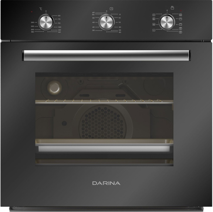 Электрический духовой шкаф Darina 1V5 BDE 112 707 B 59 см, 65 л, гриль и конвекция, черный фото 1