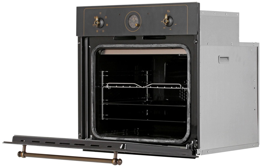 Электрический духовой шкаф De luxe 6006.05эшв-062 59 см, 58 л, гриль и конвекция, черный матовый фото 5
