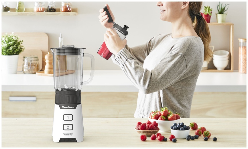 Блендер стационарный Moulinex Minimix Glass LM16L110, белый фото 13