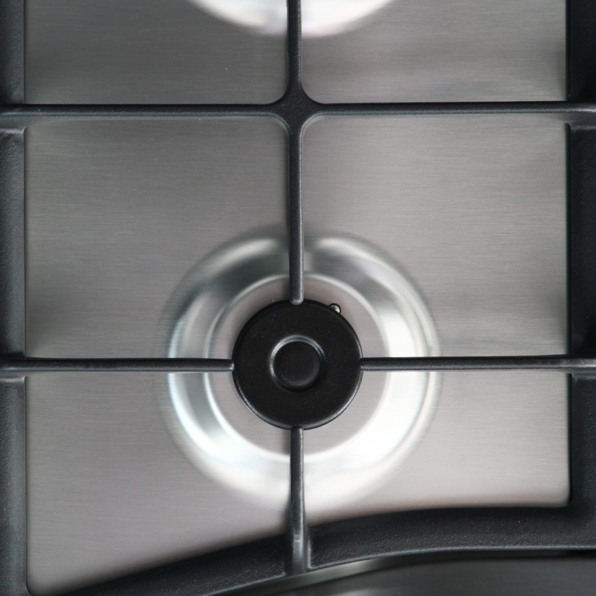 Газовая варочная панель De luxe 5840.00 гмв - 052ЧР 58 см, 4 конфорки электроподжиг газконтроль, серебристый фото 4