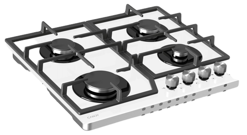 Газовая варочная панель Candy CHXG64CNW 58 см, 4 конфорки электроподжиг газконтроль, белый фото 3