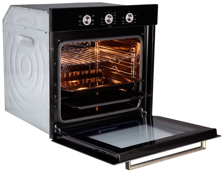 Электрический духовой шкаф Zigmund & Shtain E 151 B 60 см, 72 л, гриль и конвекция, черный фото 3