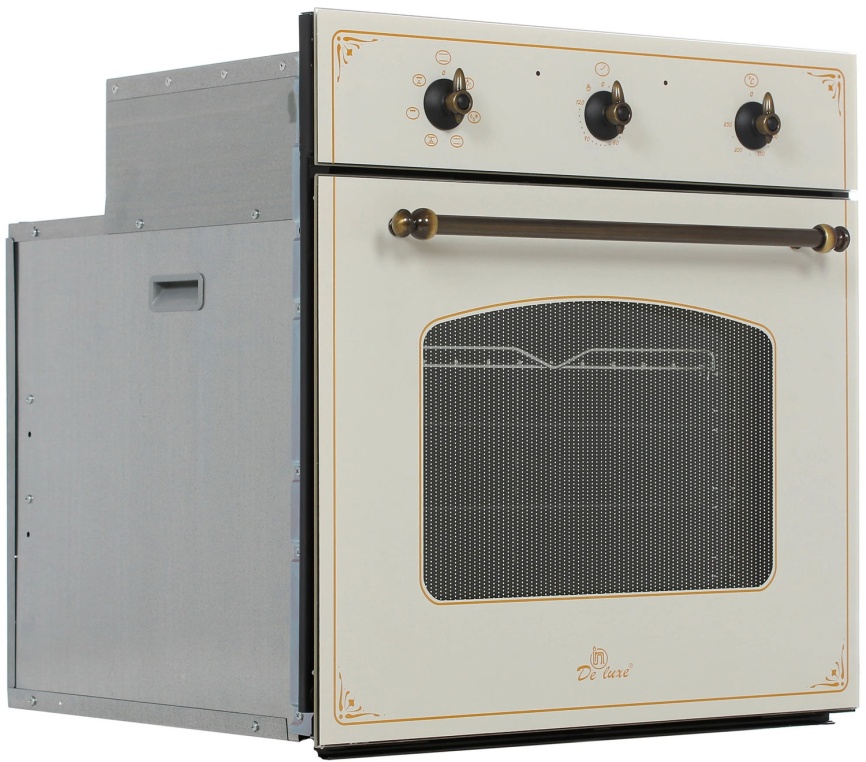 Электрический духовой шкаф De luxe 6006.03 эшв - 037 59 см, 58 л гриль конвекция, топленое молоко фото 2