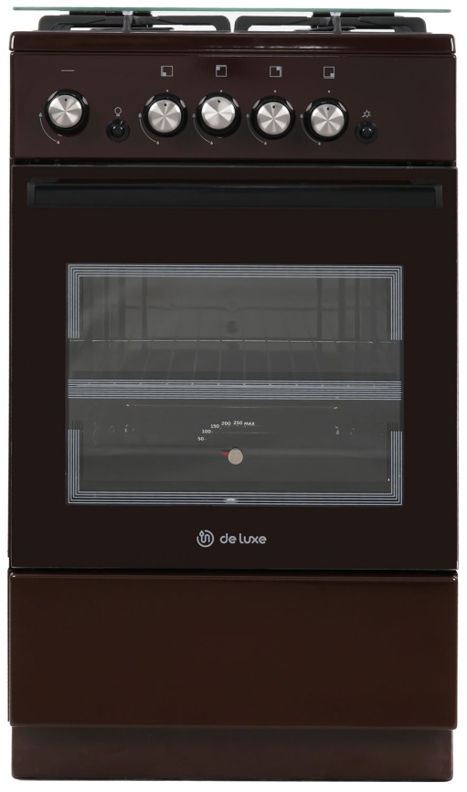 Газовая плита De luxe 5040.32г(кр) ЧР-014 50 см, 43 л, 4 конфорки, коричневый фото 2