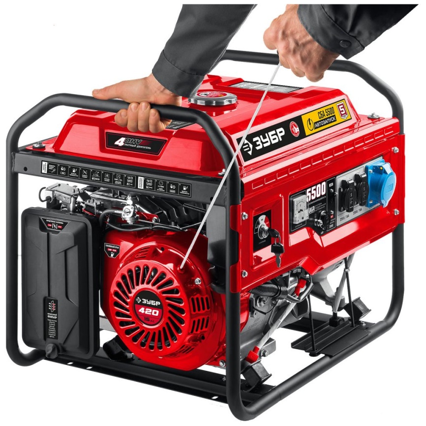 Бензиновый генератор Зубр СБА-5500, однофазный с автозапуском фото 2