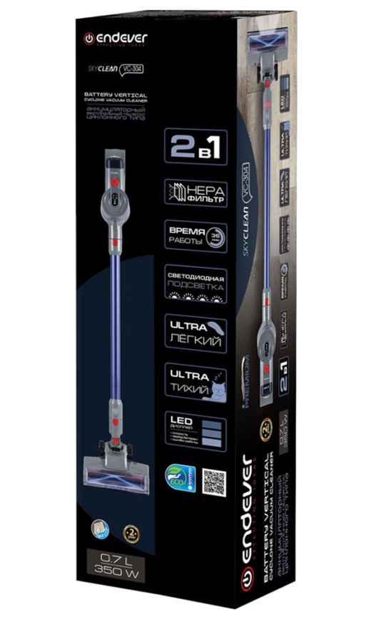 Пылесос вертикальный Endever SkyClean VC-304 (90709) синий/серый фото 10