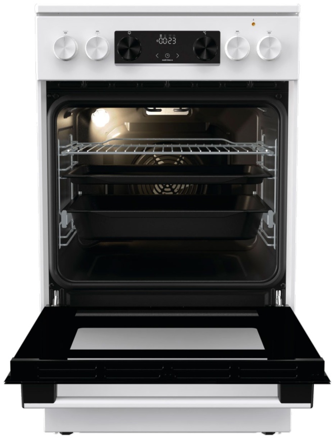 Электроплита Gorenje GEC5C42WG 50 см, 70 л, 4 конфорки, белый фото 16