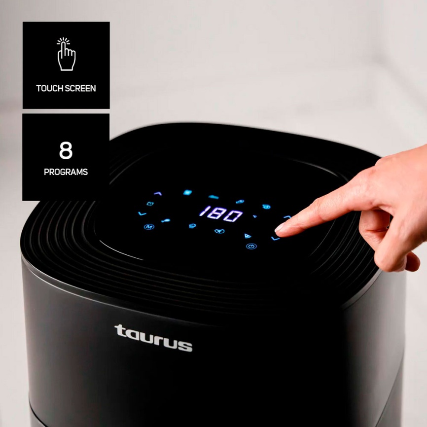 Аэрофритюрница Taurus Air fry digital 6S, сенсорное управление, черный фото 3